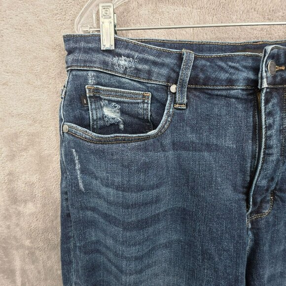 Judy Blue Skinny Fit Jeans 20W Medium Wash Distressed Raw Hem High Rise Stretchy - Picture 3 of 13